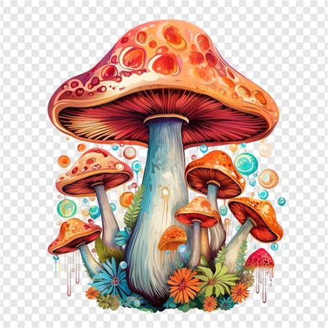 A drawing of a mushroom with a red cap and the word mushroom | Premium AI-generated PSD