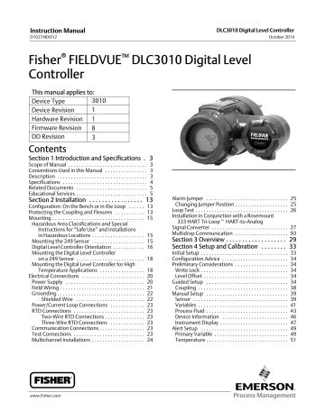 Fisher FIELDVUE DLC3010 Instruction Manual Manualzz