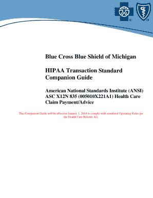 Fillable Online Health Care Claim Payment Advice Companion Bcbsm