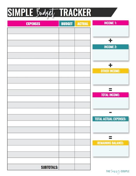 Free Simple Household Budget Worksheet Pdf Y Monthly — db-excel.com