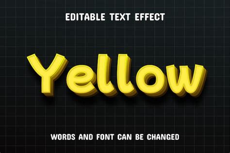 Premium Vector Yellow 3d Text Effect