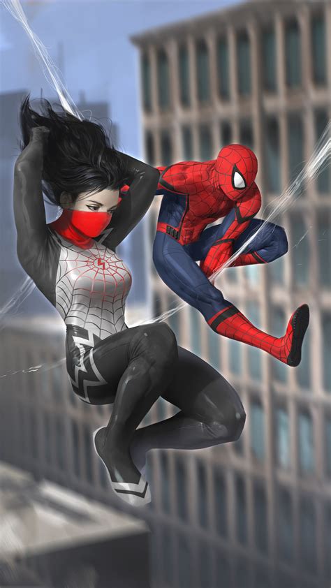 2160x3840 Spiderman And Silk Sony Xperia Xxzz5 Premium Hd 4k Wallpapersimagesbackgrounds