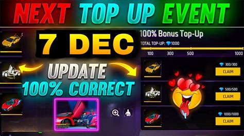 Next Top Up Event In Free Fire December Upcoming Top Up Event