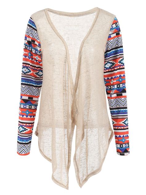 [32 Off] 2021 Open Front Collarless Asymmetric Cardigan In Beige