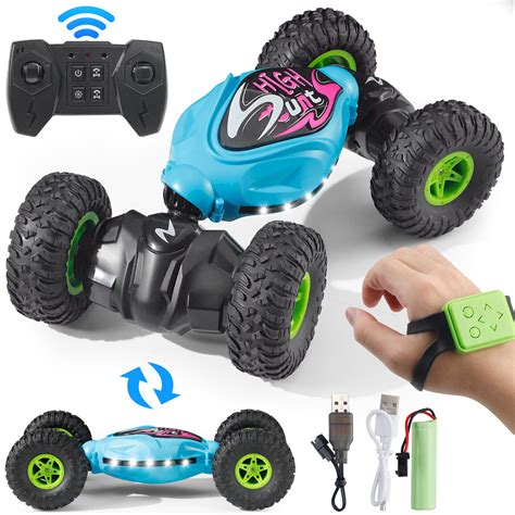 Aiqi Rc Stunt Car 24ghz 4wd Gesture Sensing Remote Control Car With Lights Music 360° Rotating