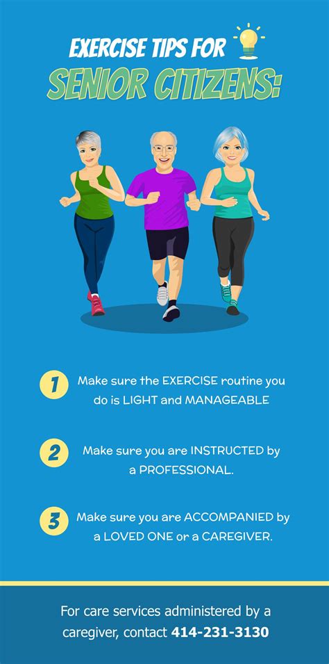 The Benefits Of Exercise For Seniors Info Poster With Three Older