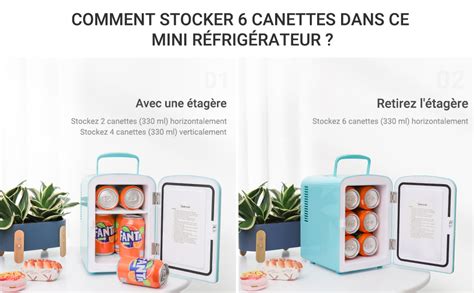 Astroai Mini Frigo De Chambre Litres Canettes Ml V V