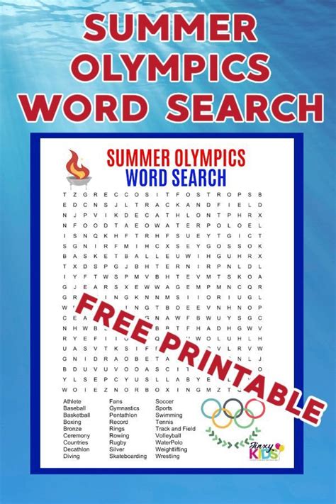 Free Printable Summer Olympics Word Search Puzzle Individual Sport