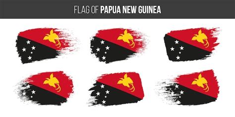 Premium Vector Papua New Guinea Flags Brush Stroke Grunge Vector