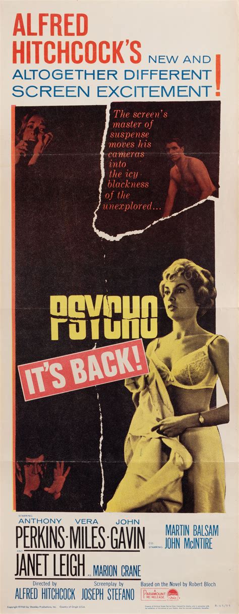 Psycho Original R1965 U S Insert Movie Poster Posteritati Movie