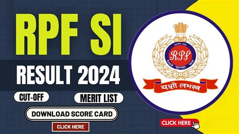 RPF SI Result 2025 Live Merit List PDF And Cut Off Marks