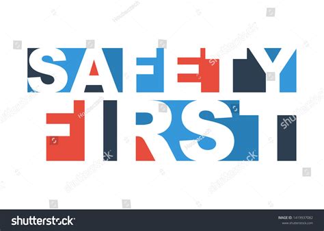 Colorful Vector Illustration Banner Safety First Stock Vector (Royalty ...