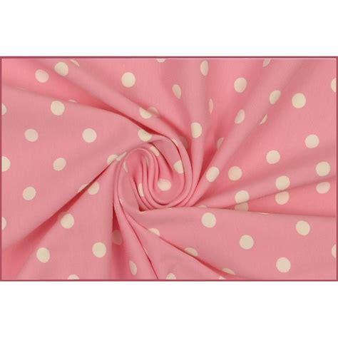 Baumwoll Jersey Stoff Druck Punkte Rosa Pwse Onlineshop