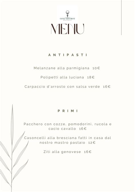 Carta Y Men Actualizados Golf Bistrot En Brescia Thefork