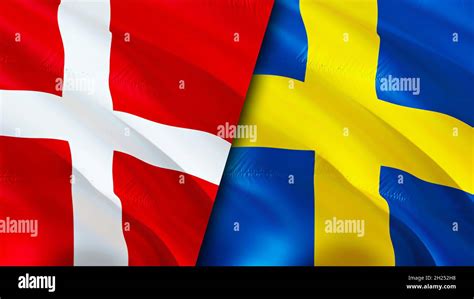 Denmark and Sweden flags. 3D Waving flag design. Sweden Denmark flag, picture, wallpaper ...