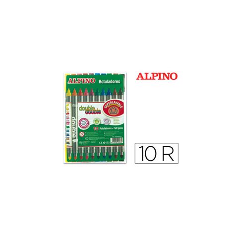 Rotulador Alpino Double Double Punta Gruesa Y Punta Fina Caja De 10 2