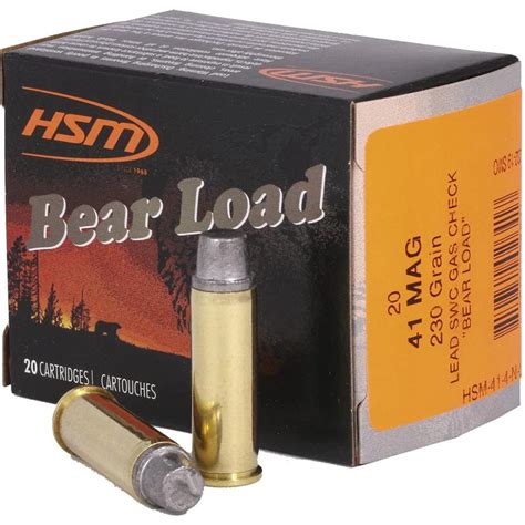 Hsm Bear Load Hard Cast Handgun Ammunition 41 Rem Mag 230gr Swc Gas