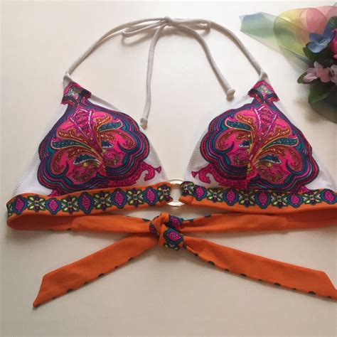 Victorias Secret Bikini Top Bright Paisley Gem