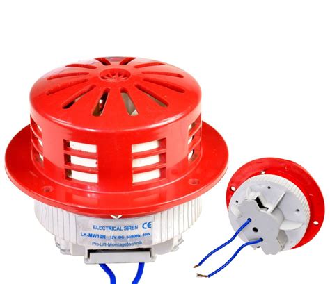 12V siren, mini electric siren, suitable for window installation, red ...