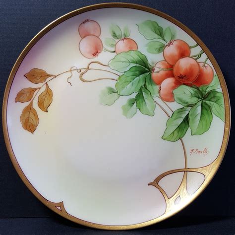 Ginori Italy Antique Plate Hand Painted Fruit Signed Pimelli Art