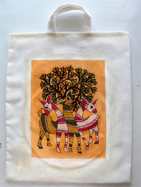 GOND TRIBAL ART ON FABRIC