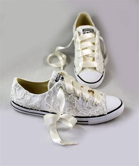 Floral Ivory Lace Wedding Converse Ivory Lace Bridal Converses