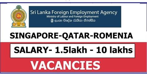 Foreign Job Opportunities For Srilankans Sri Lanka Foreign Employment