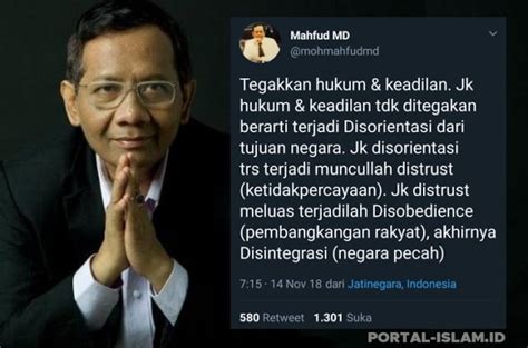 Mahfud Md Soroti Hukum And Keadilan Jika Tidak Ditegakkan