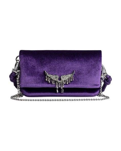 Zadig Voltaire Velvet Rock Nano Bag In Purple Lyst