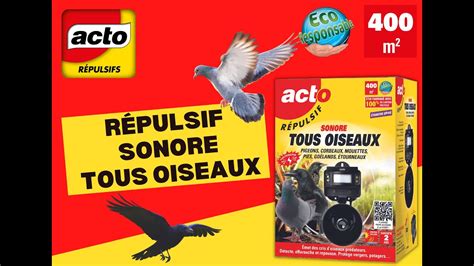 ACTO RUSOI2 Répulsif Sonore Tous Oiseaux YouTube