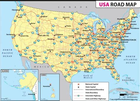 Road Map of US in Pdf (US Road Map Printable)