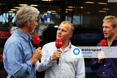 L To R Damon Hill Gbr Sky Tv Johnny Herbert Gbr Sky Tv And