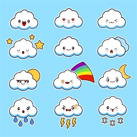 Cute Clouds With Faces