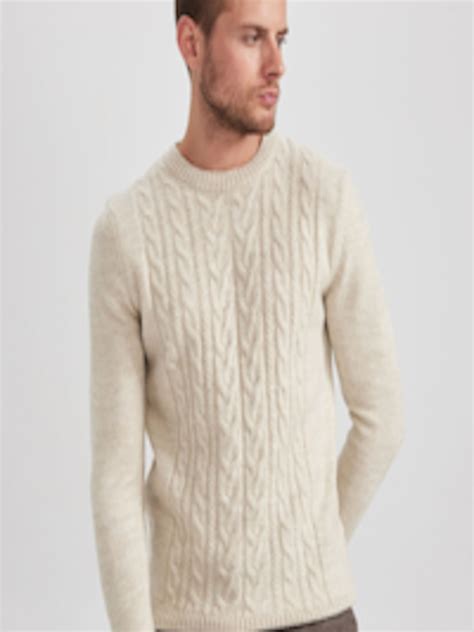 Buy Defacto Cable Knit Self Design Acrylic Pullover Sweaters For Men