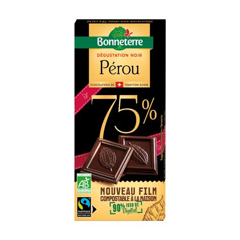 Chocolat Noir Origine Pérou 75 Bio Bonneterre