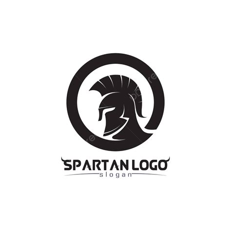 Black Spartan Logo With Gladiator Vector Design Helmet And Head Vector