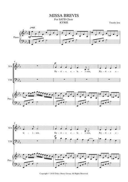 Kyrie Satb Sheet Music Tinashe Jera Satb Choir