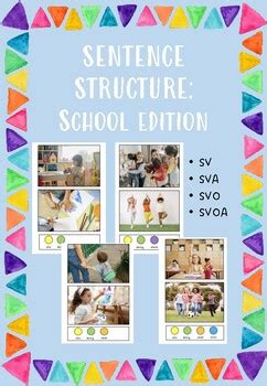 Sentence Structure School Edition Sv Sva Svo Svoa Picture Prompts