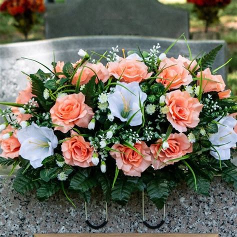 Large Cemetery Saddle Flowers For Grave Cemetery Saddle Etsy