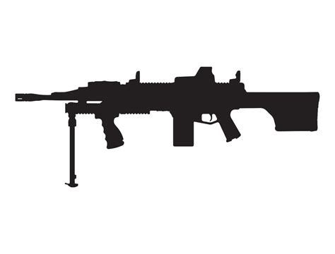 Machine gun silhouette 48187703 Vector Art at Vecteezy