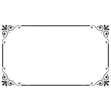 Simple Line Black And White Photo Frame Border Clipart Vector, Border ...