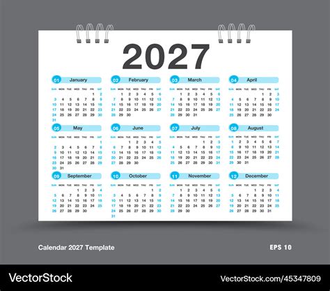 calendar  year royalty  vector image vectorstock