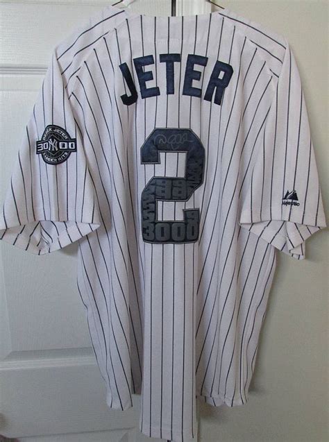 Mlb New York Yankees Derek Jeter 3000 Career Hits Patch Jersey Size 48