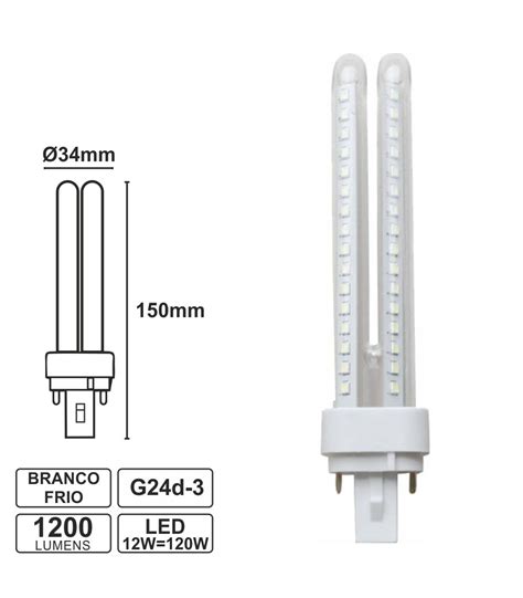 Lampada Led G24 12W 4000K 1050lm