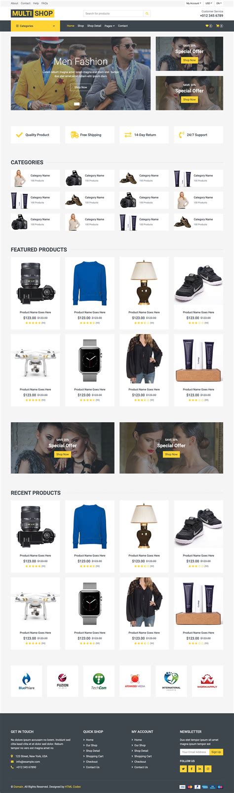 Multishop Free Responsive Bootstrap Ecommerce Website Off