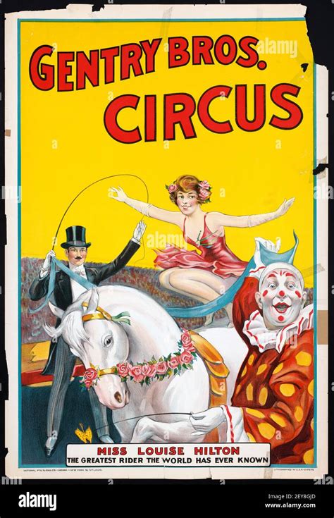 Circo Gentry Bros Póster de circo clásico estilo antiguo y vintage