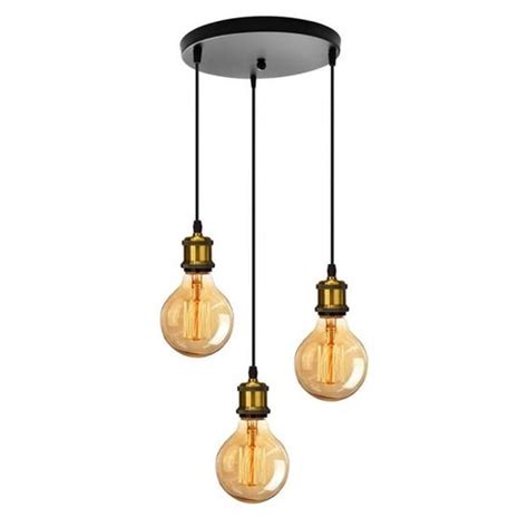 Tempas 3 Lampes Suspension Luminaire Industrielle Rétro Lustre E27