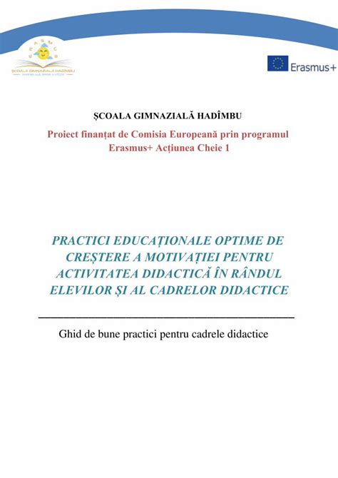 PDF PRACTICI EDUCAȚIONALE OPTIME DE CREȘTERE Ghid de bune