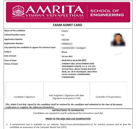 AEEE 2024 Admit Card Out At Amrita Edu Exam From January 16