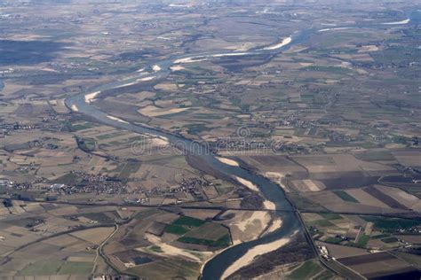 Po River Valley Italy Aerial View Panorama Stock Photo - Image of ...